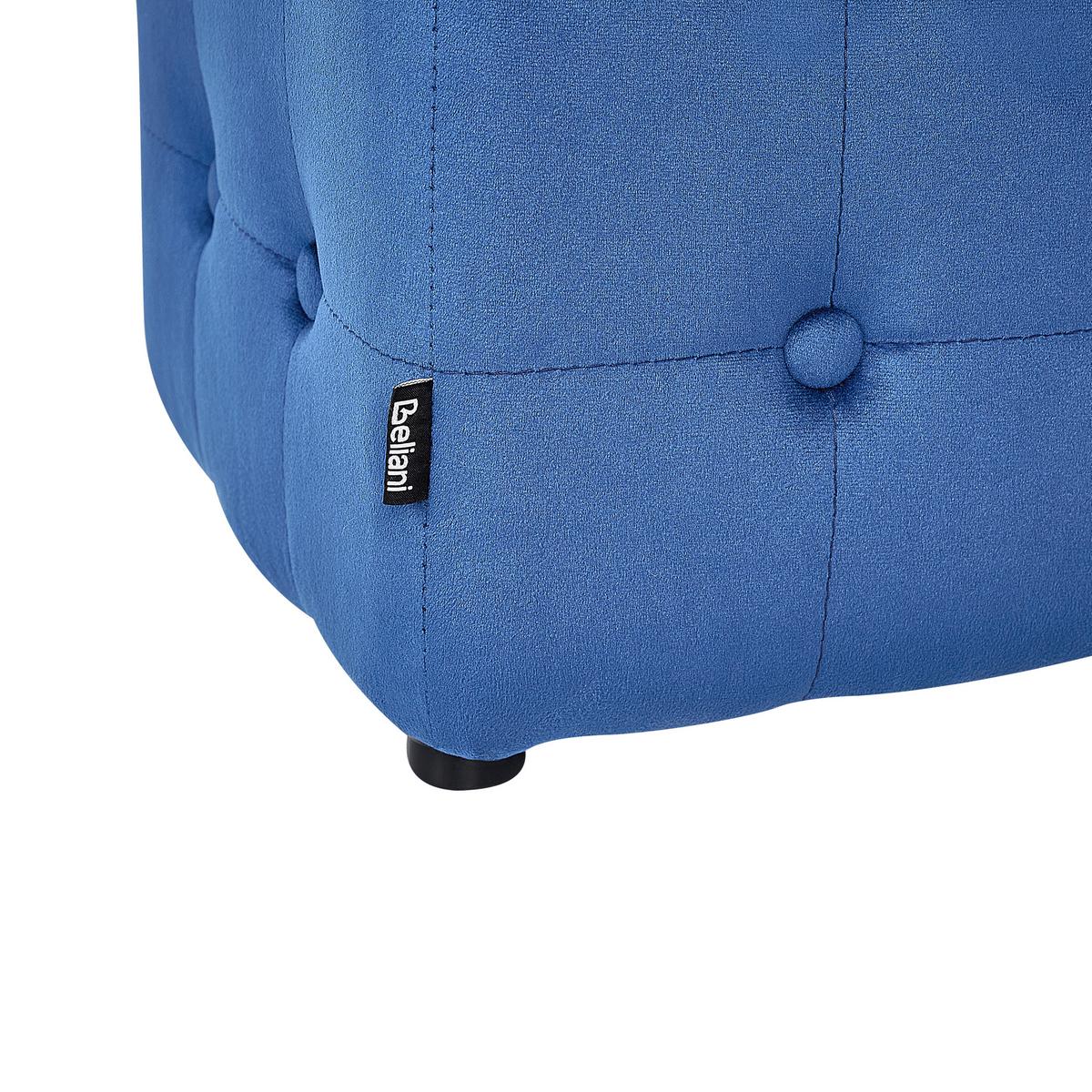 POUF Samtstoff Blau Wisconsin - Blau, Textil (36/39/36cm) - Beliani