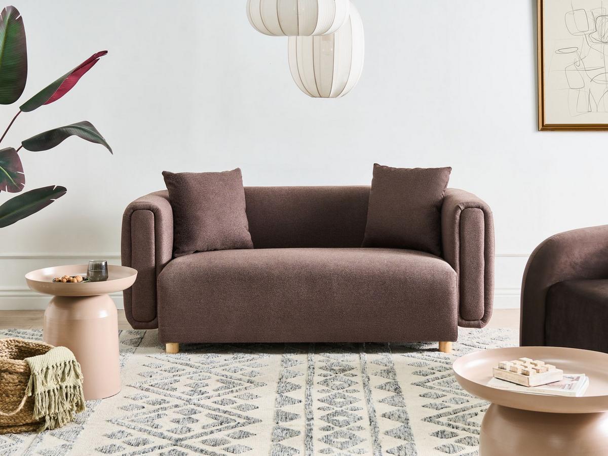 2-SITZER-SOFA Stoff Dunkelbraun Lillerod - Dunkelbraun, Textil (176/67/86cm) - Beliani