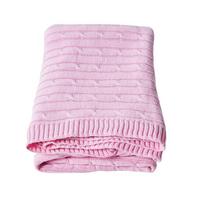 STRICKDECKE 130/170 cm, Baumwolle mit Zopfmuster - Rosa, Textil (130/170cm) - Homescapes