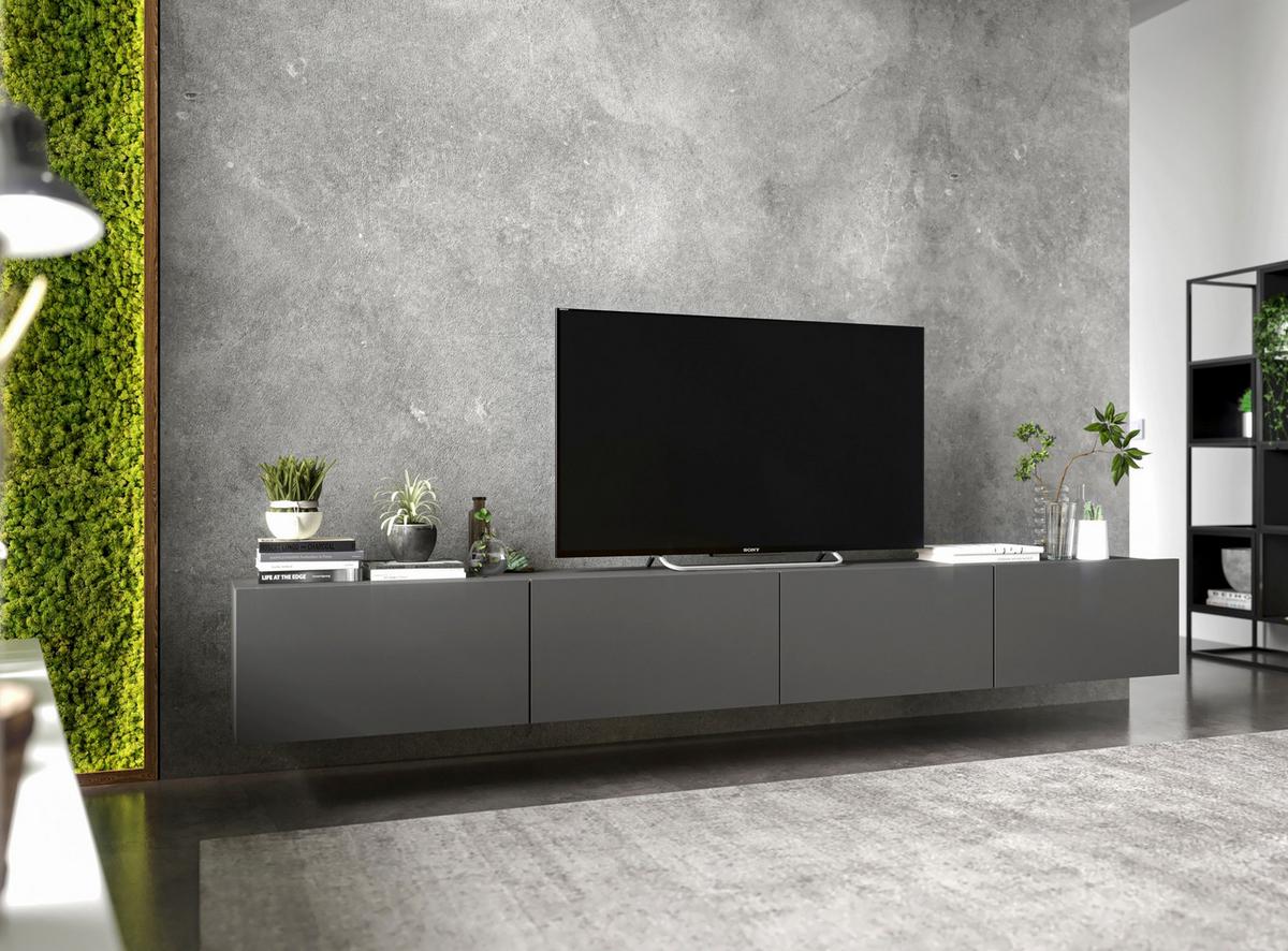 TV-LOWBOARD 2-er Set Enjoy Grau Matt Loft 120 cm - Grau, Holzwerkstoff (240/37/35cm) - Meble Lindner