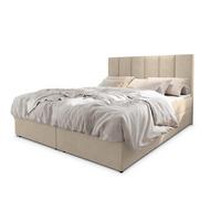 BOXBETT MERIL 160x200 cm mit Matratze und Topper - Beige - Beige, Holz (160/200cm) - MASSENO