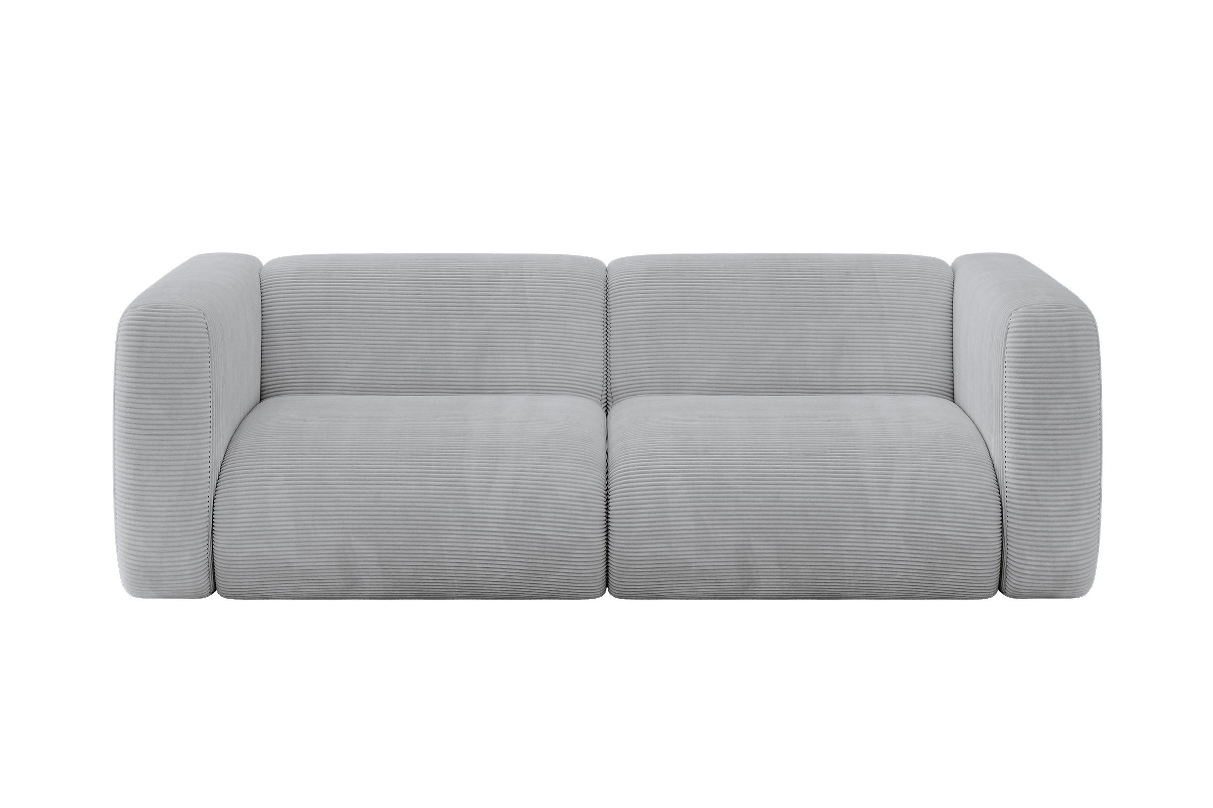 MODULARES Sofa 2-SITZER MIRA-S1 228x89x70 Grau cm Cord - Blaugrau/Schwarz, Holzwerkstoff/Kunststoff (228/70/89cm) - ALTDECOR