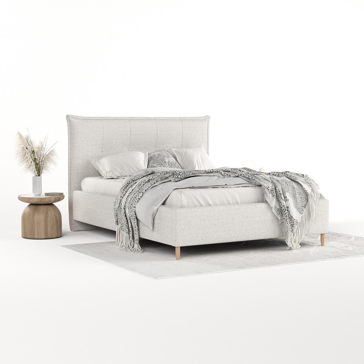 POLSTERBETT Plaza 160/200 cm Hellbeige im Riva Stoff - Beige/Naturfarben, Holz/Holzwerkstoff (160/200cm) - AltaBeds