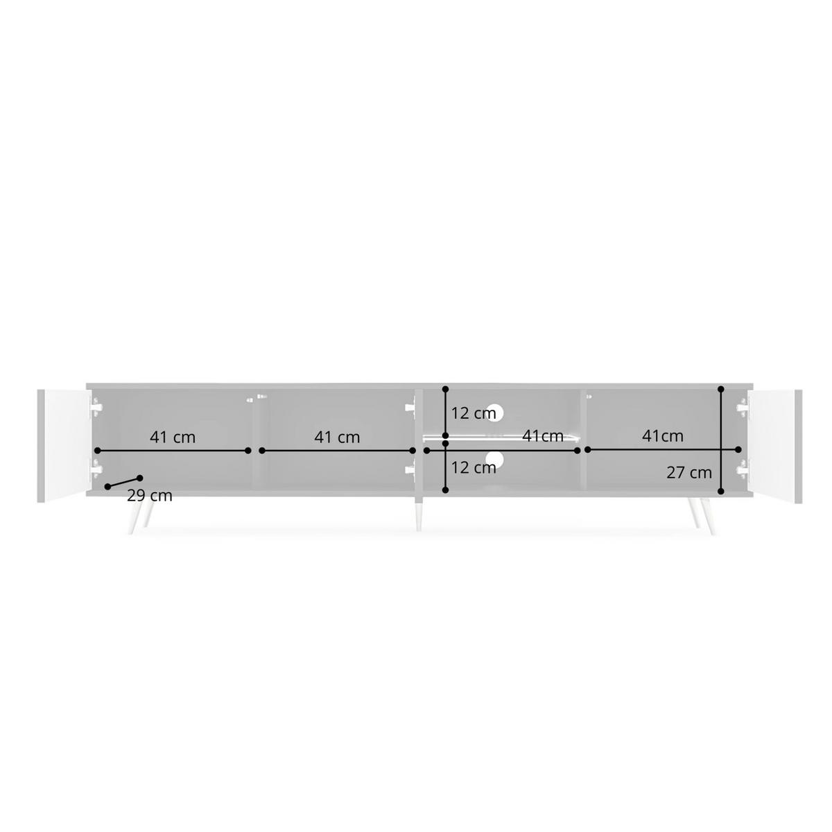TV-LOWBOARD Bello Greige 175 cm - Taupe/Goldfarben, Holzwerkstoff/Metall (175/45/31.6cm) - Selsey