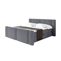 BOXBETT mit Matratze H4 - EVON Zanozek - 180x200 cm Dunkelgrau - Dunkelgrau, Holzwerkstoff (180/200cm) - ALTDECOR