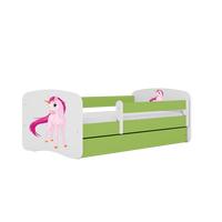 KINDERBETT Einhorn mit Schublade und Matratze 160/80 - Grün, Holzwerkstoff (80/160cm) - RAUMHIRSCH FURNITURE