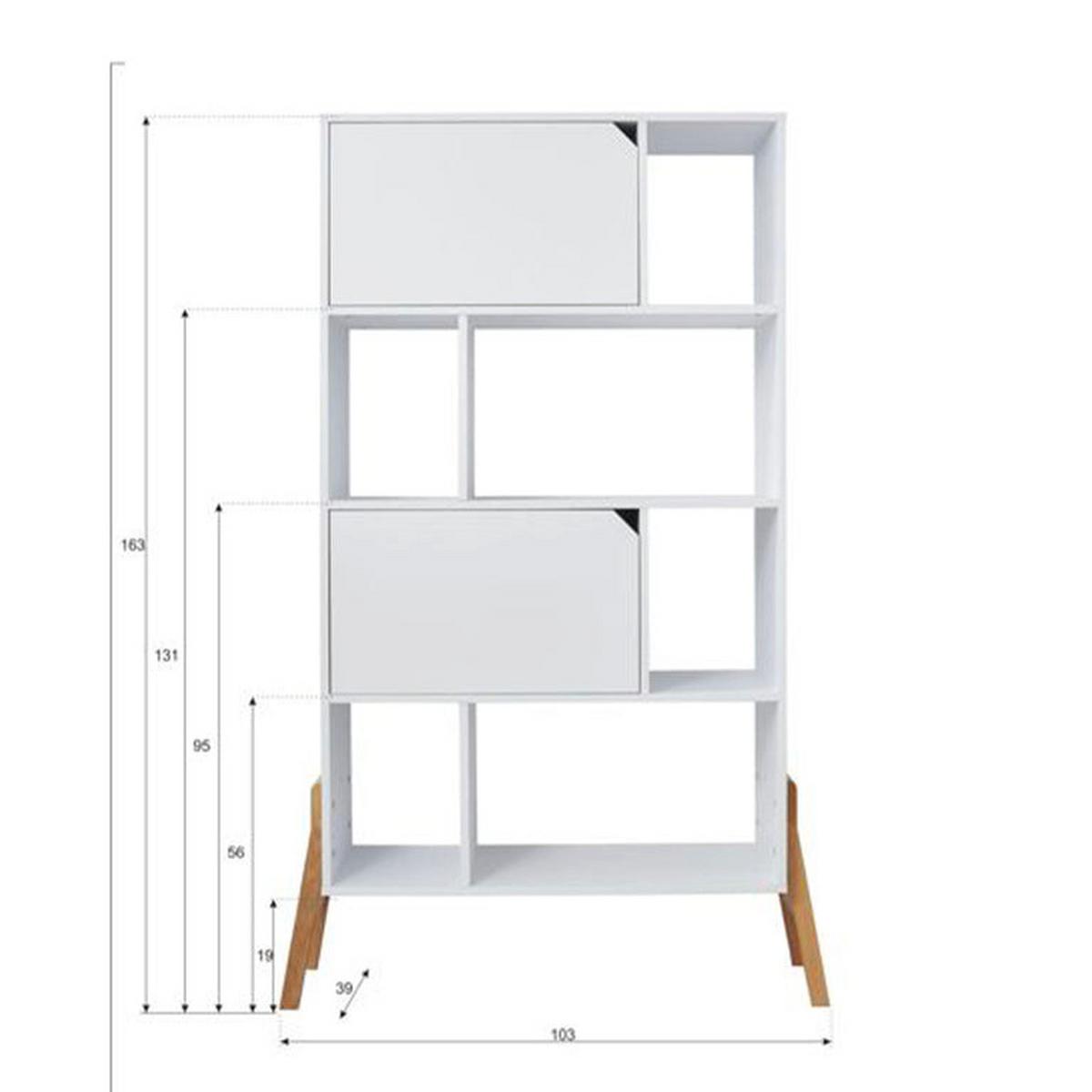 BÜCHERREGAL Weiß - Weiß, Holzwerkstoff (103/163/39cm) - Petits-meubles