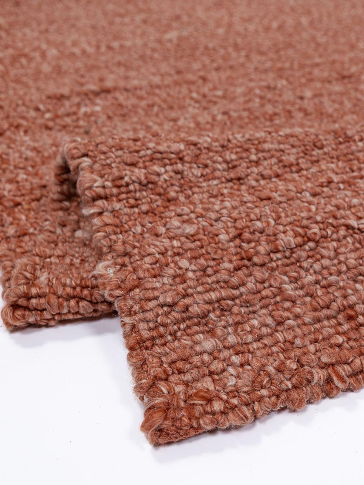 KURZFLORTEPPICH handgewebt GLAVEN, Bouclé-Struktur, Terrakotta, 200 x 290 cm - Orange, Textil (200/290cm) - KADIMA DESIGN