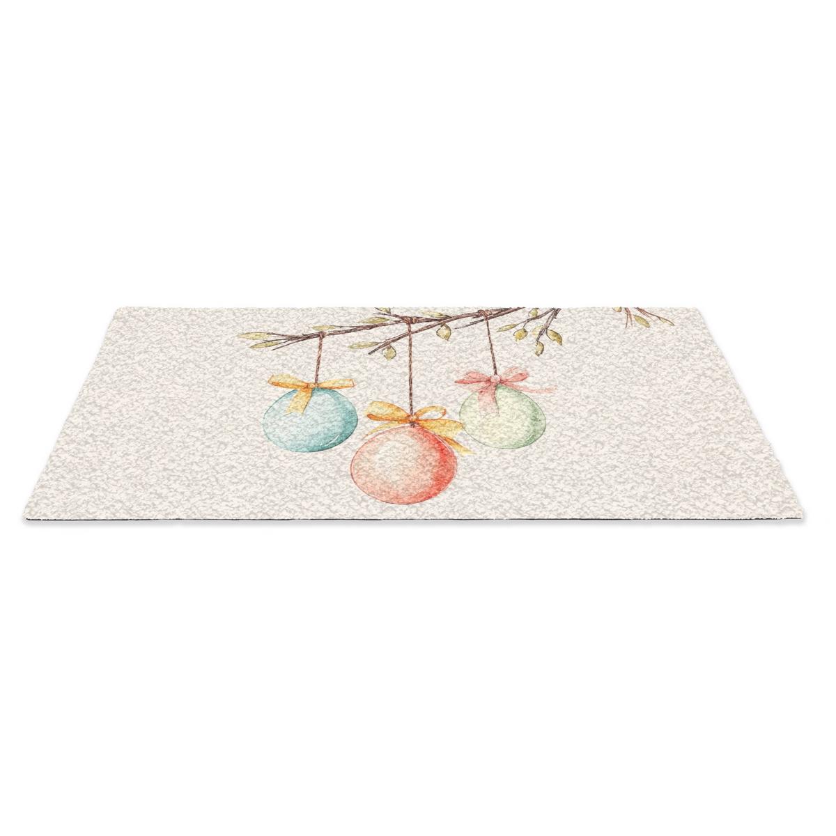 FUSSMATTE Osterkuchen - Schleife - Eier Schmutzmatte 60x40 cm - Creme, Kunststoff (40/60cm) - MuchoWow