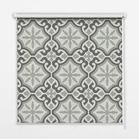 INNENROLLO - Fensterrollo - Rollo - 120x140 cm - Marokkanische Fliesen - Grau, Kunststoff (120/140/0.5cm) - TULUP