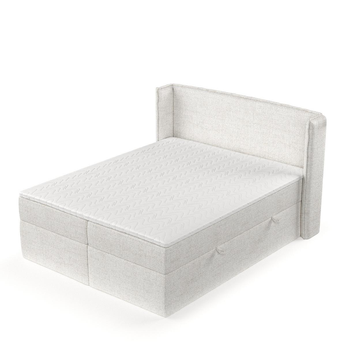 BOXBETT Viva 140/200 cm Creme im Neve Stoff - Creme/Schwarz, Holz/Holzwerkstoff (140/200cm) - AltaBeds