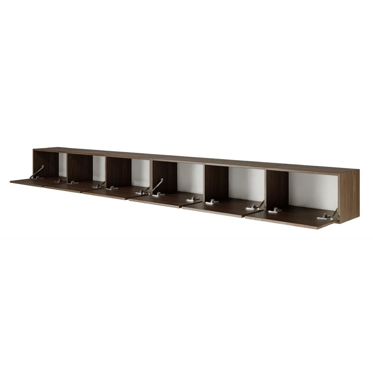 TV-LOWBOARD Framme hängend Walnussoptik Wisconsin 300/30/30 cm - Dunkelbraun, Holzwerkstoff (300.2/30/30cm) - Selsey