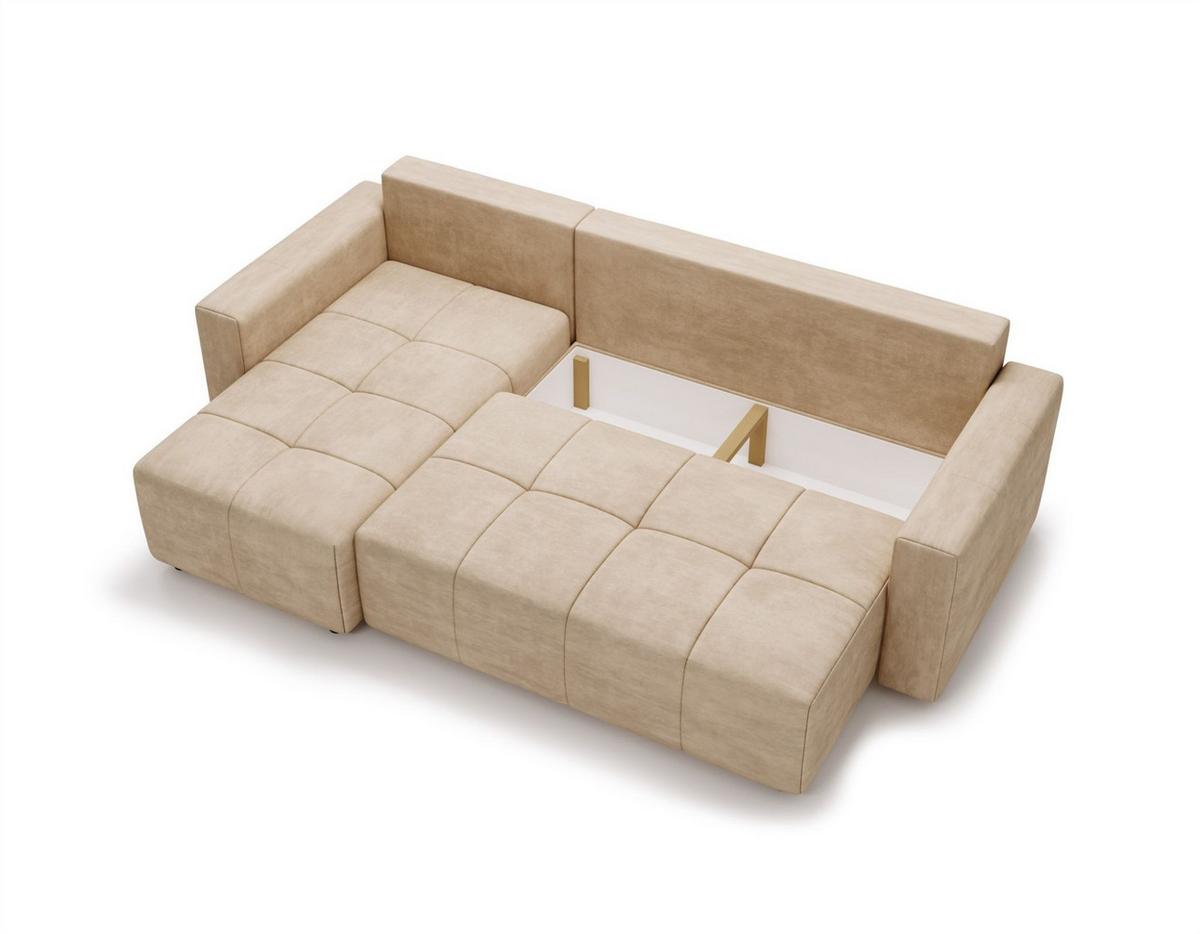 ECKSOFA Noha In Paros - Beige, Holzwerkstoff/Textil (231/142cm) - Fun Möbel