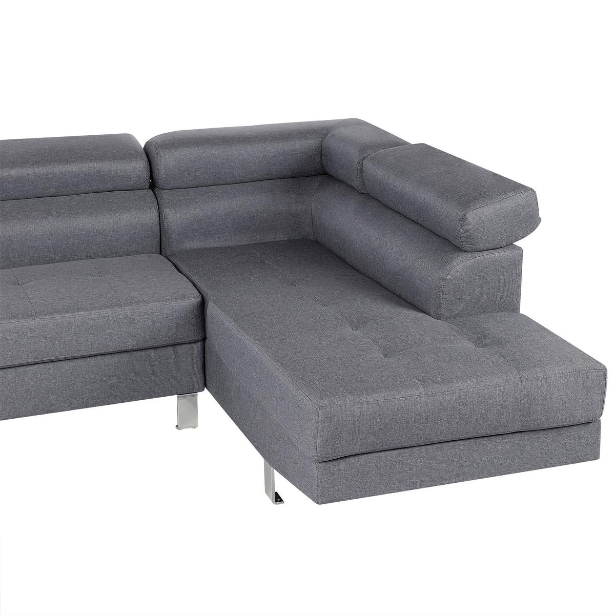 5-SITZER-ECKSOFA Polyester Grau Norrea - Grau, Textil (262/169cm) - Beliani