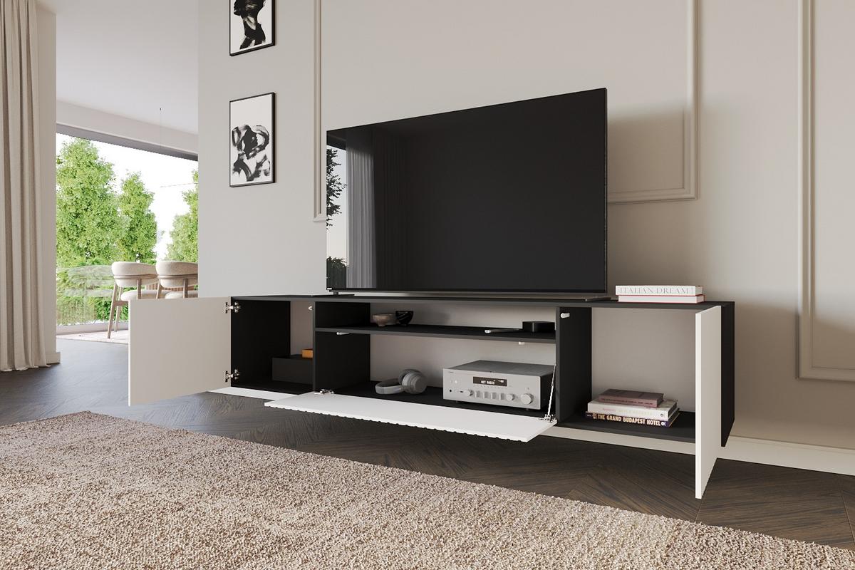 LOWBOARD KITO-W 200x40x41 cm - Schwarz / Weiß - Schwarz/Weiß, Holzwerkstoff (200/40/41cm) - ALTDECOR