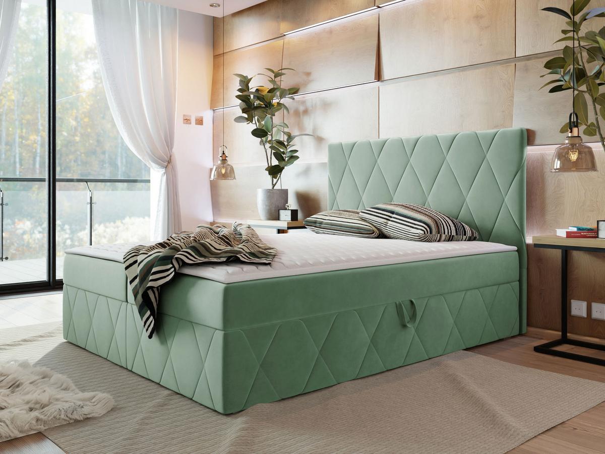 BOXBETT Simoti - H3 - Hellgrün, Holzwerkstoff (160/200cm) - MIRJAN24