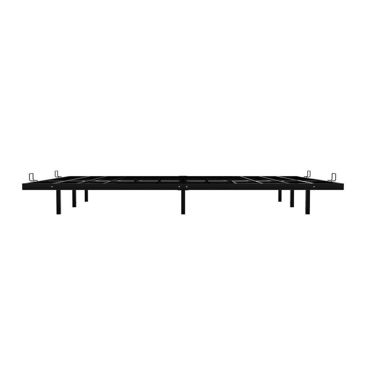 METALLBETT Palamos 140x200 cm mit LED und Matratze - Schwarz, Metall (140/200cm) - Juskys