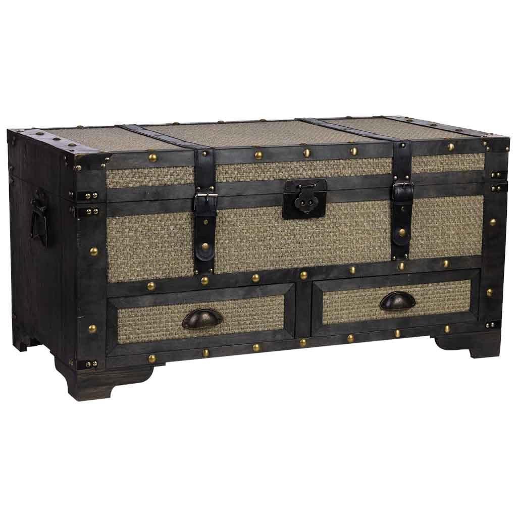TRUHE aus Holz, braun, 90x45x46cm - Braun, Holzwerkstoff (90/45.5/45cm) - Wanderlust