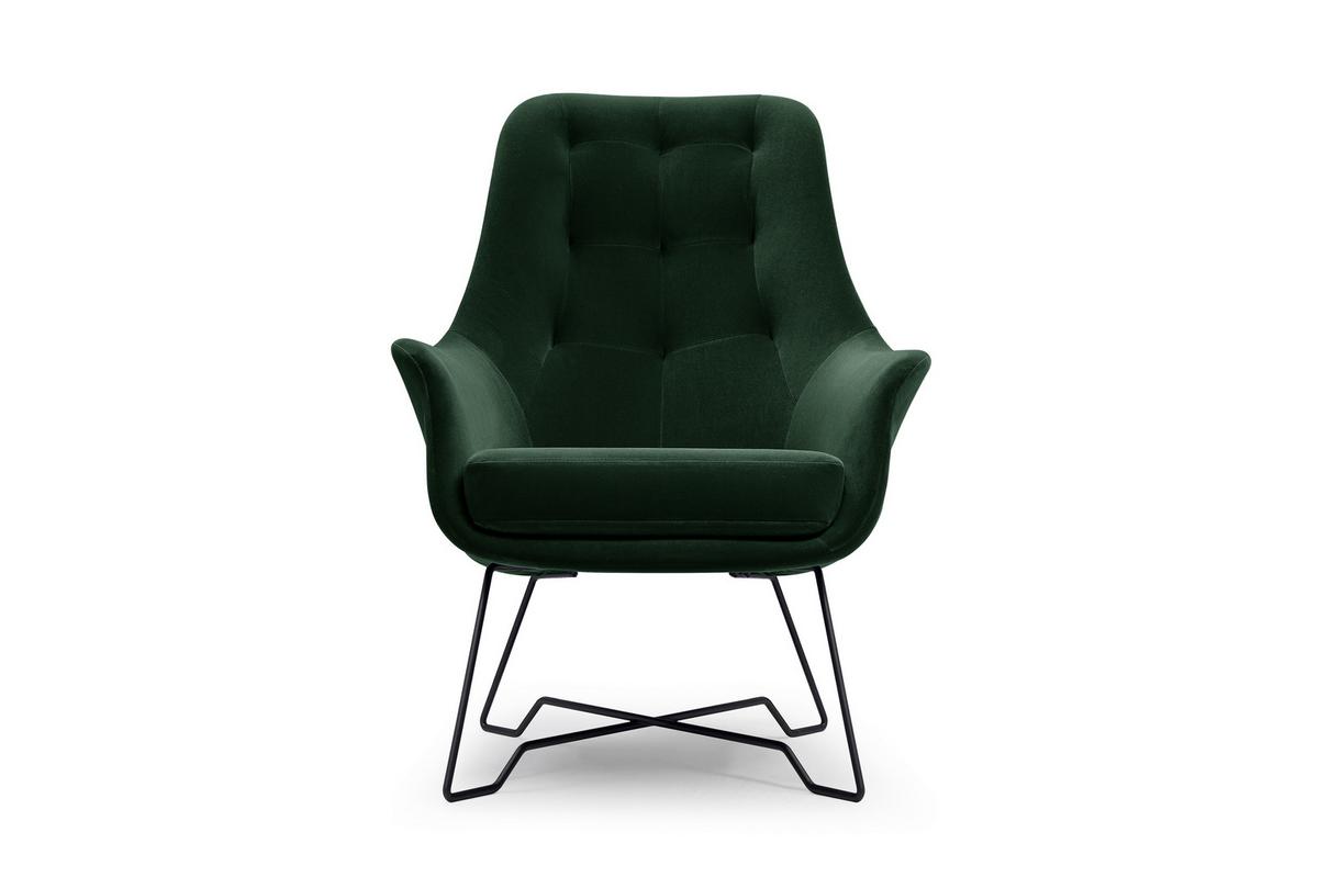 SESSEL SEDUTA, Modern Polstersessel Loungesessel, Velours-Stoff Grün - Grün, Holz/Metall (72.5/101.5/83cm) - MASSENO