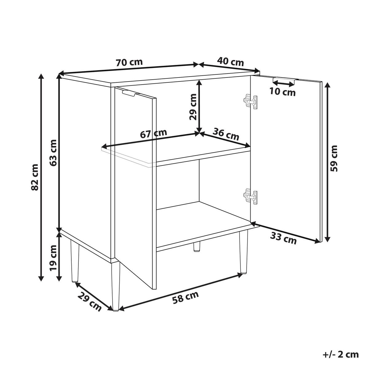 SCHRANK Weiß Soho - Weiß, Holzwerkstoff (70/82/40cm) - Beliani