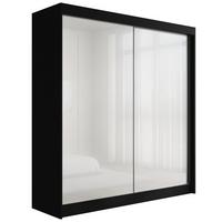 KLEIDERSCHRANK PEKA - 200 cm - Schwarz|Weiß - Schwarz/Weiß, Holzwerkstoff (200/215/61cm) - ALTDECOR