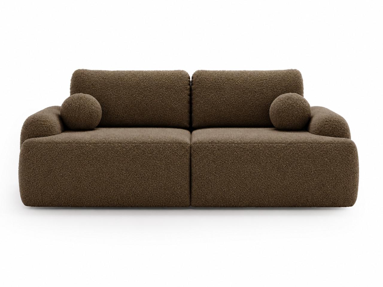 SOFA 260/106/81 Aurio Bouclé-Stoff Braun - Braun, Kunststoff/Textil (260/81/106cm) - Graingold