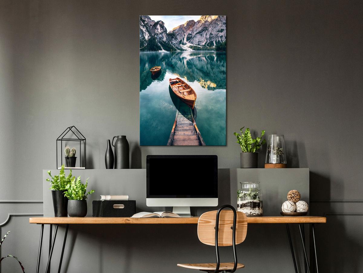 KUNSTDRUCK Grün 40/60 cm - Braun/Grün, Textil (40/60cm) - KUNSTLOFT