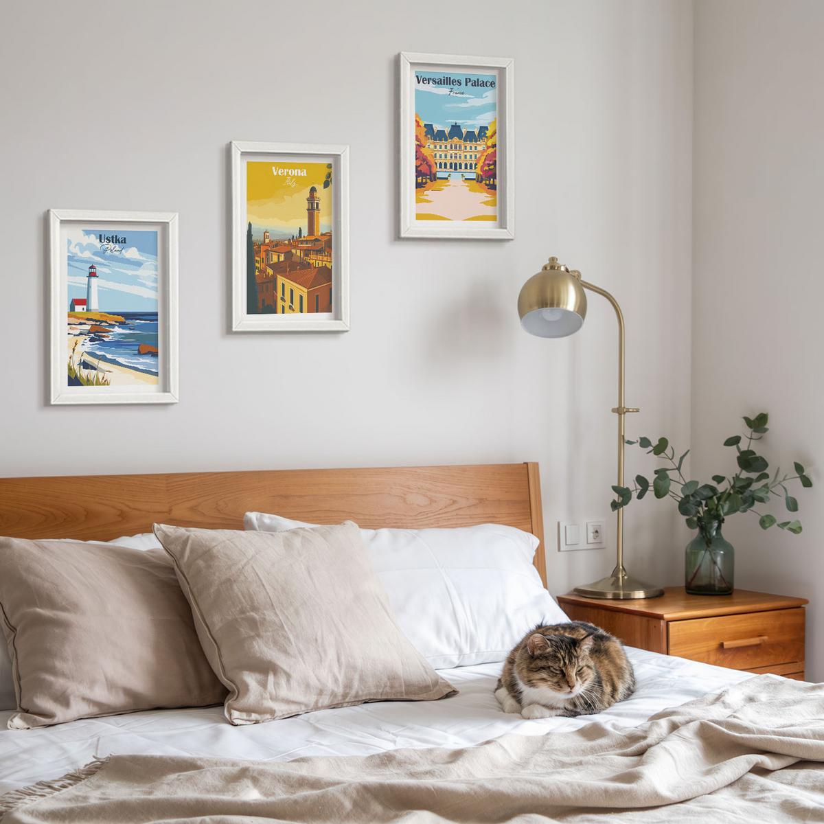 BILDER SET 3er Set - 20x30 cm Weißer Rahmen - Ansichten von Orten am Meer und von Städten - Weiß, Kunststoff (20/30cm) - TULUP