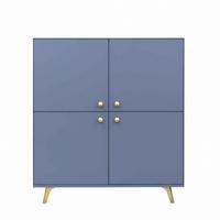 KOMMODE GALIO 140/86/41cm mit Schubladen 4 Türen Blau - Blau, Holzwerkstoff (140/86/41cm) - MASSENO