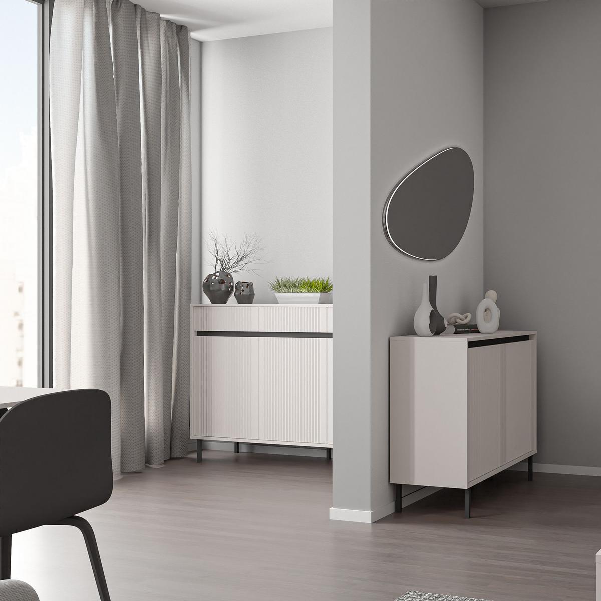 SIDEBOARD OSTIA 149/100/40 cm mit 3 Schubladen 3 Türen Beige - Beige, Holzwerkstoff (149/100/40cm) - MASSENO