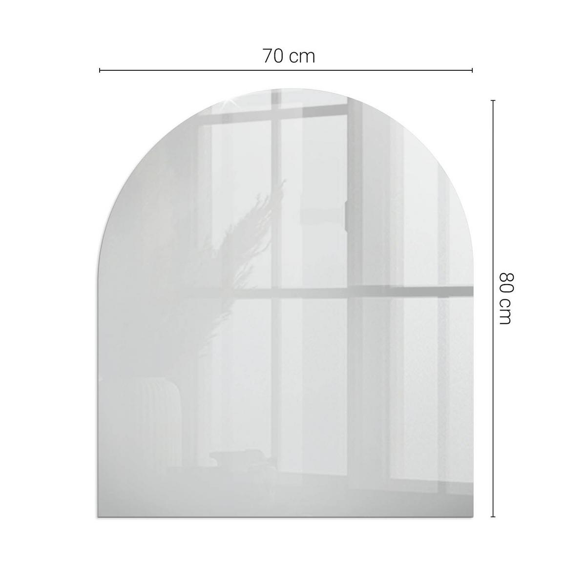 GLASPLATTE für Kamin 80x70 cm - Grau, Glas (80/70/0.4cm) - TULUP