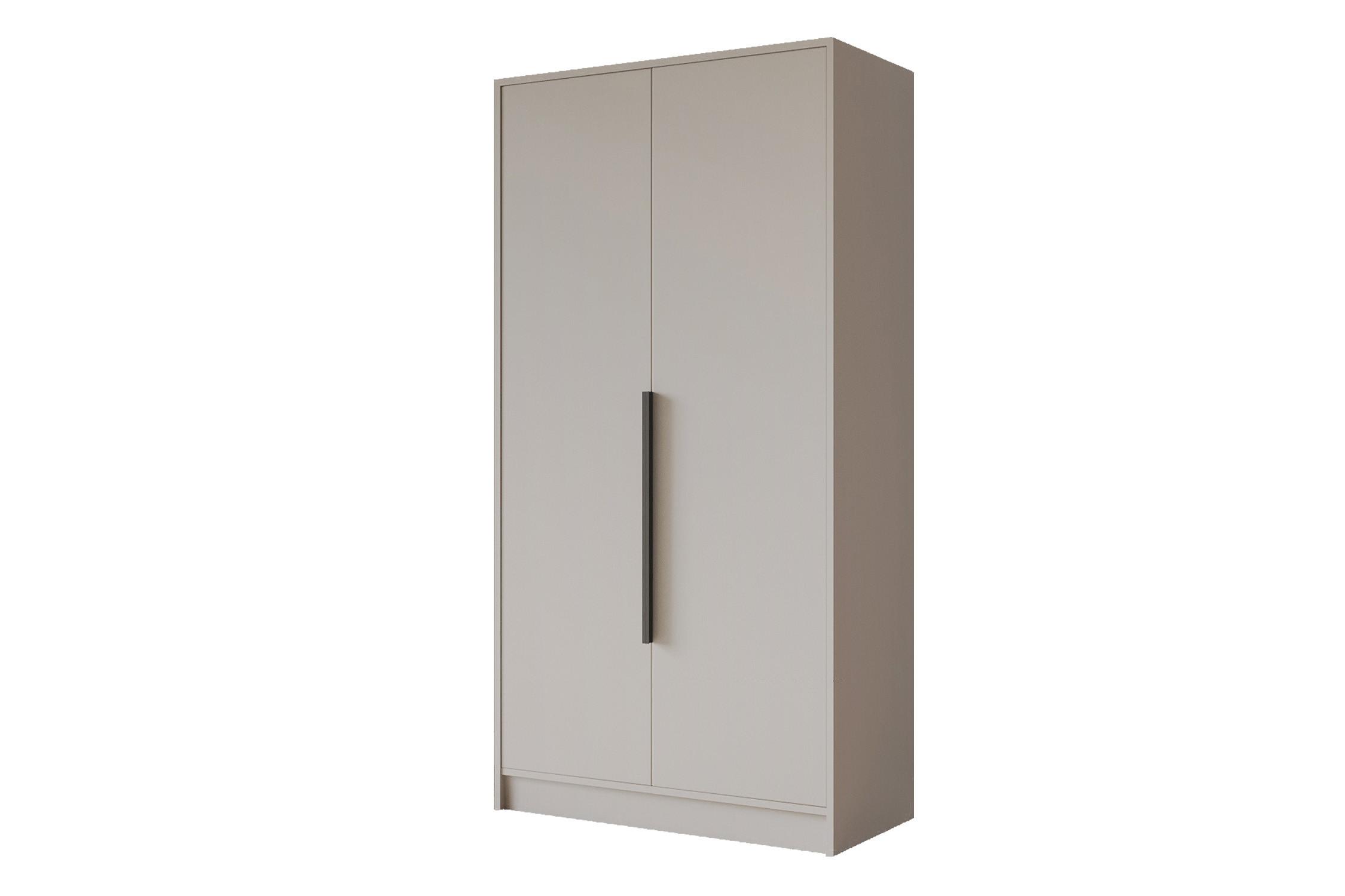 KLEIDERSCHRANK - PORTO - 102 - Kaschmir - Kaschmir/Schwarz, Holzwerkstoff (102/200/51cm) - ALTDECOR