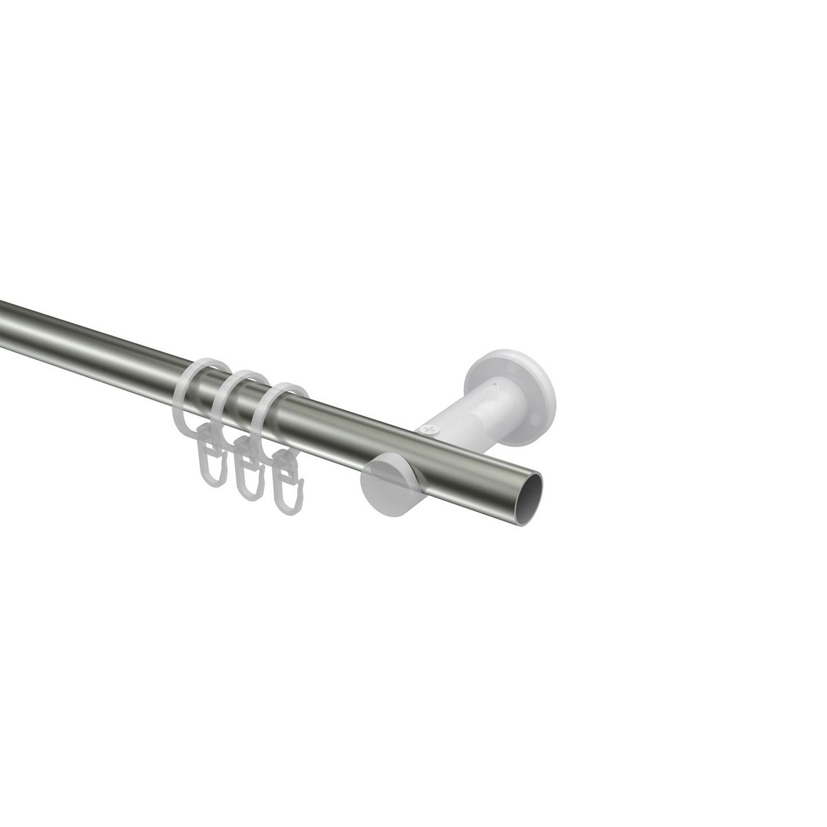 GARDINENSTANGE Platon Elanto 120 cm, 1-läufig, 20 mm Ø Edelstahl-Optik - Edelstahlfarben, Metall (120cm) - INTERDECO