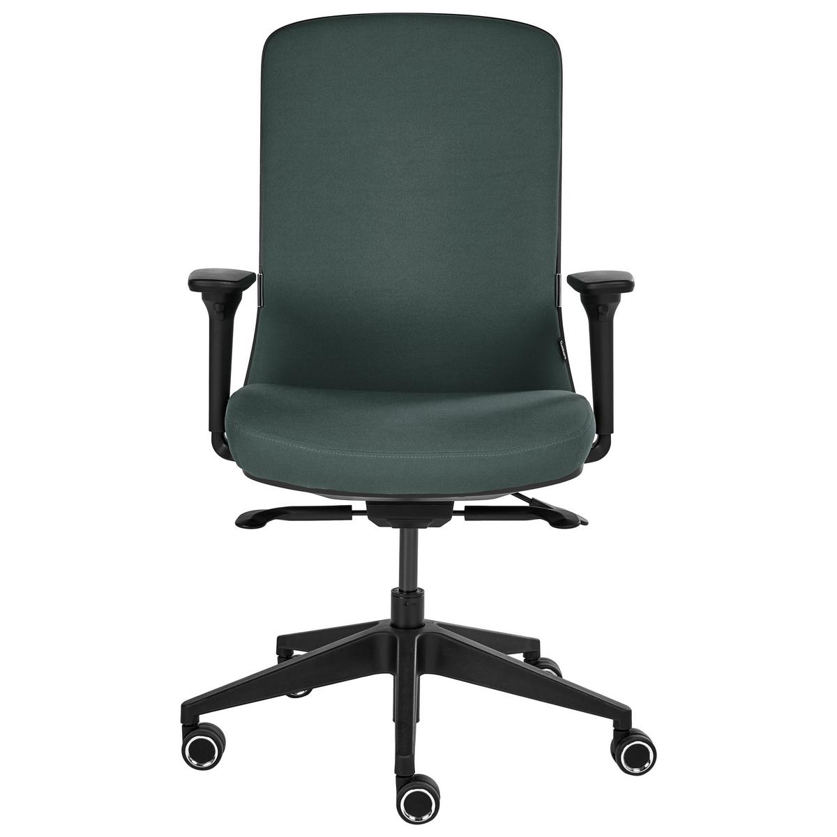 BÜROSTUHL Stoff Dunkelgrün Kamilon - Dunkelgrün/Schwarz, Textil (60/98/65cm) - Beliani