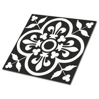 FLIESENAUFKLEBER 9 Stück 30x30 cm selbstklebend Orientalischer Stil - Schwarz, Textil (30/1.6/30cm) - TULUP