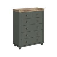 KOMMODE Martin Grün und Holz - Grün, Holzwerkstoff (90/112.5/42cm) - Petits-meubles