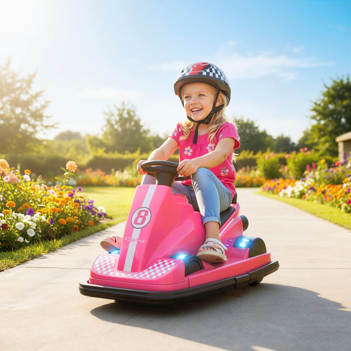 AUTOSCOOTER Metall Kunststoff Rosa - Dunkelrosa, Metall (74/53/48cm) - AIYAPLAY