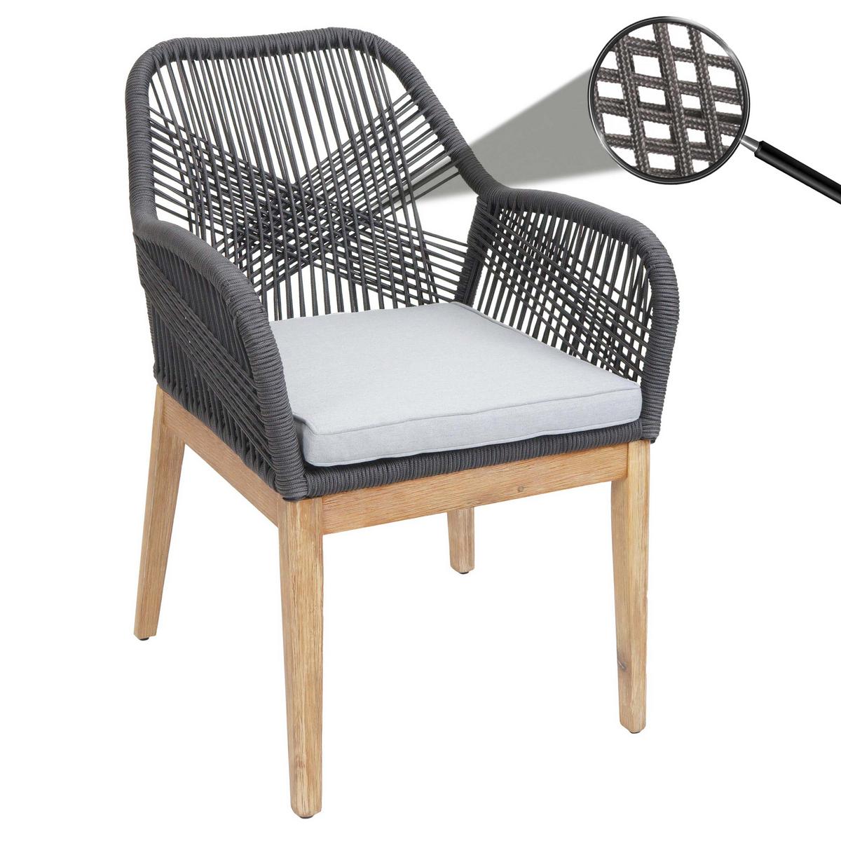 GARTENSTUHL H56B Grau, Hellgrau - Hellgrau/Grau, Holz (58/85/59cm) - MCW