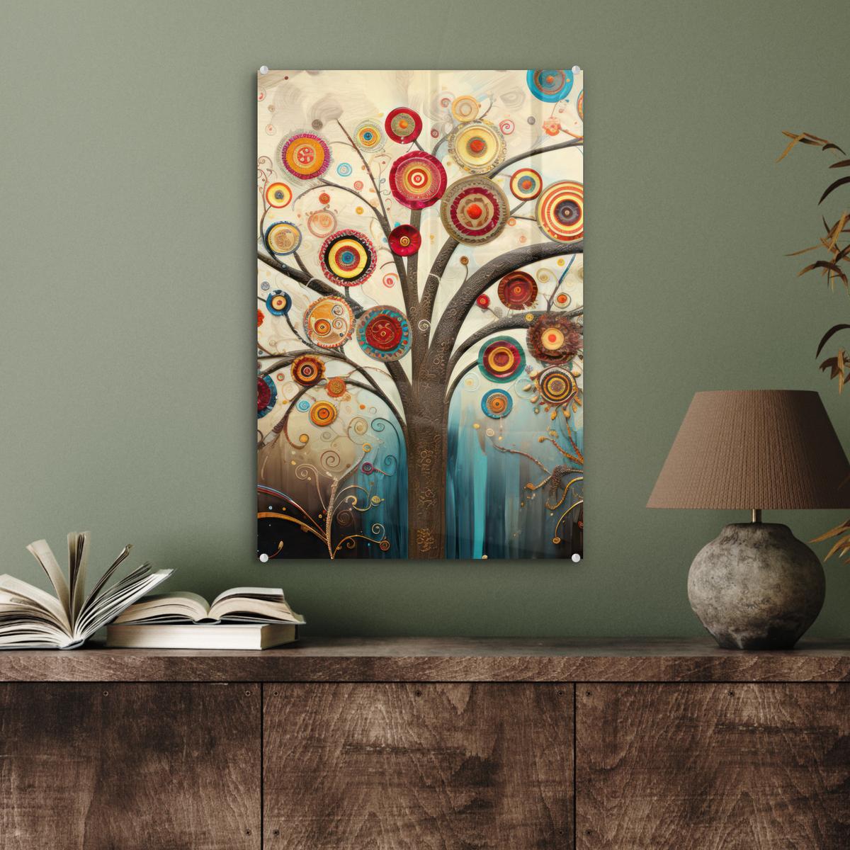 ACRYLGLASBILD Baum - Baum des Lebens - Farbe Wanddeko Wohnzimmer 40x60 cm - Braun, Glas (40/60cm) - MuchoWow