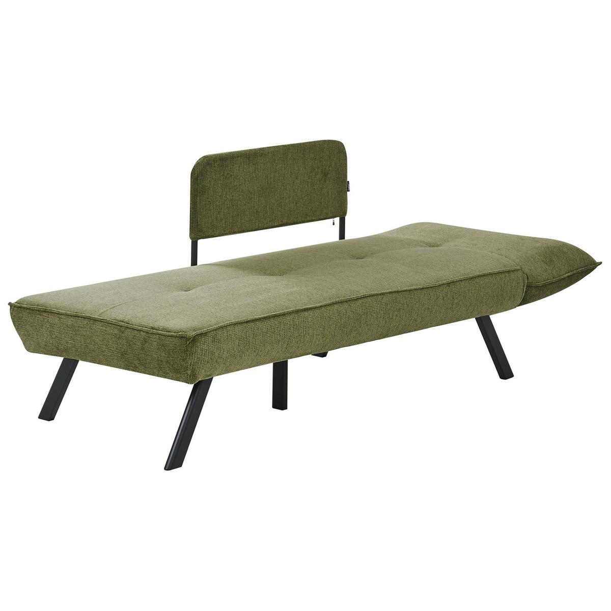 CHAISELONGUE-RECHTSSEITIGE Grün Rocamadour - Schwarz/Grün, Textil (150/83/72cm) - Beliani
