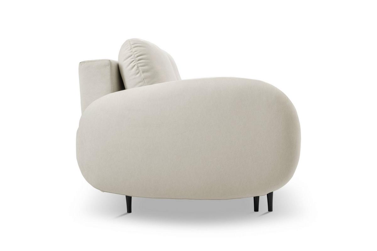 BETTSOFA AGIO Beige Plüsch-Stoff mit Schlaffunktion - Beige, Holz (232/95/109cm) - MASSENO
