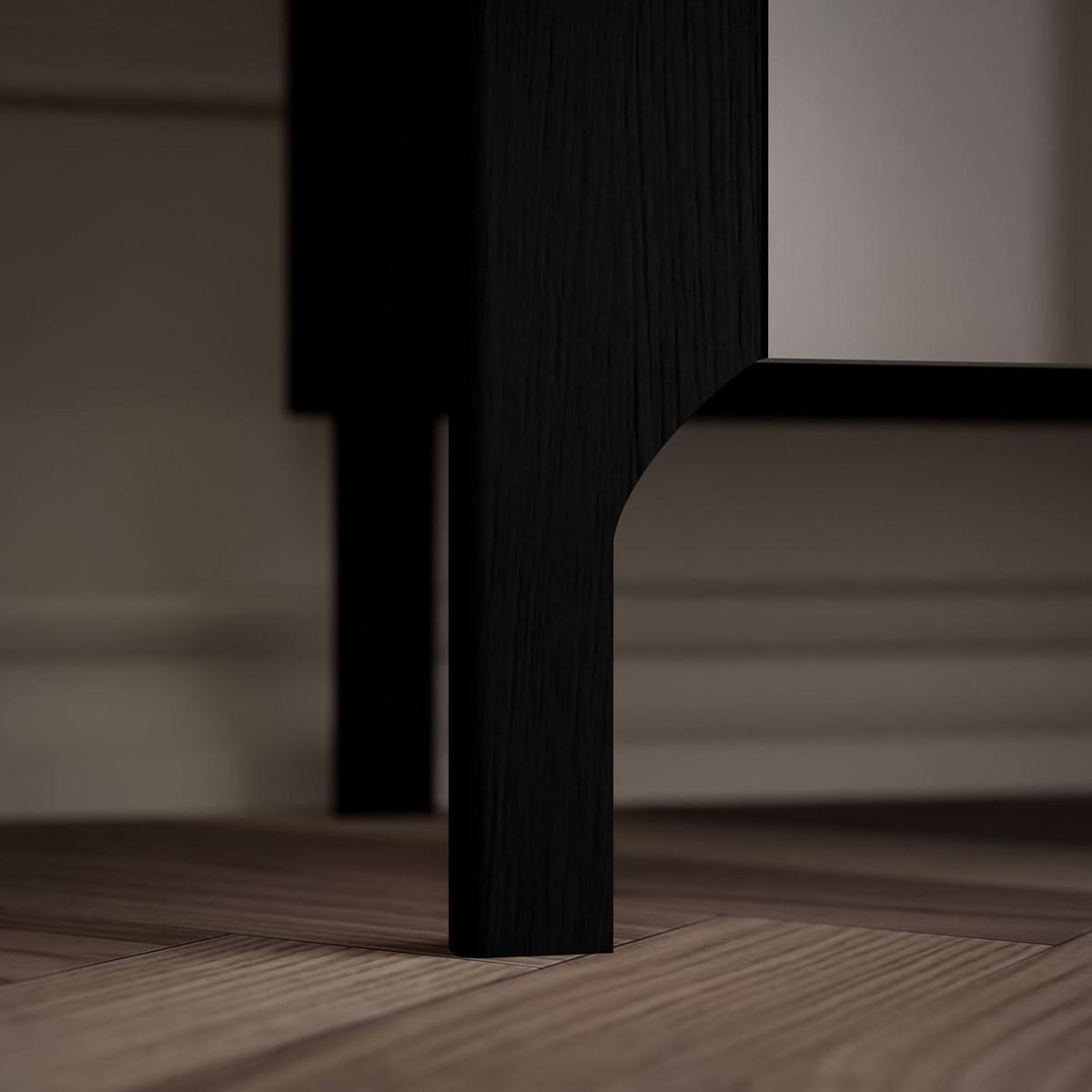 GARDEROBE LUMI mit Spiegel, Schwarz - Schwarz, Holzwerkstoff (105/197/33cm) - Lookway