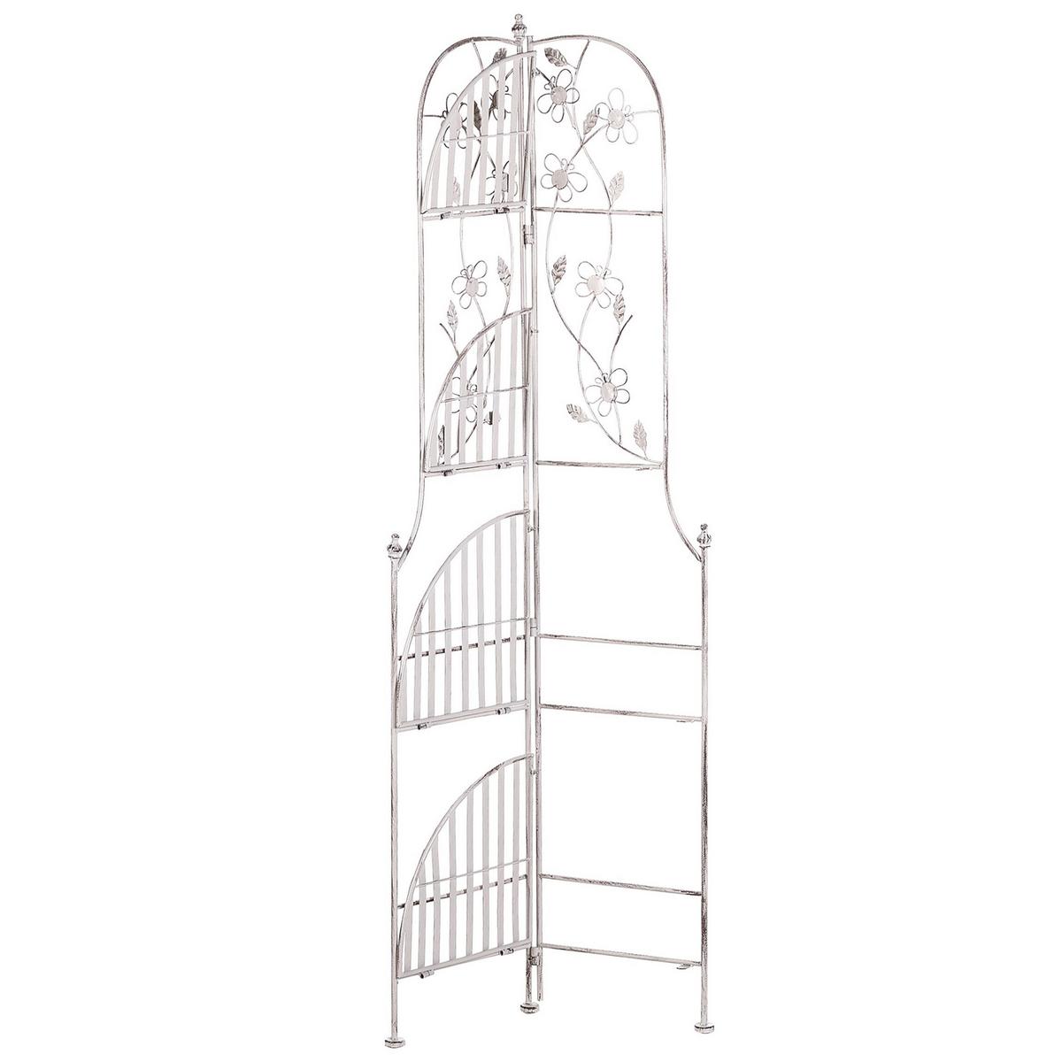 ECKREGAL weiß Metall 4 Ablageflächen klappbar Biella - Weiß, Metall (35/158/35cm) - Beliani