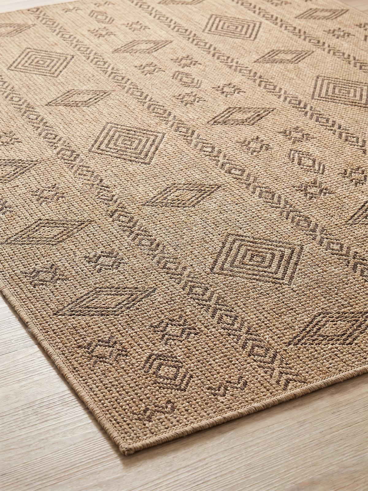 TEPPICH Outdoor KASBERG in Schwarz, im Vintage-Stil, 240 x 340 cm - Beige, Textil (340/240cm) - KADIMA DESIGN