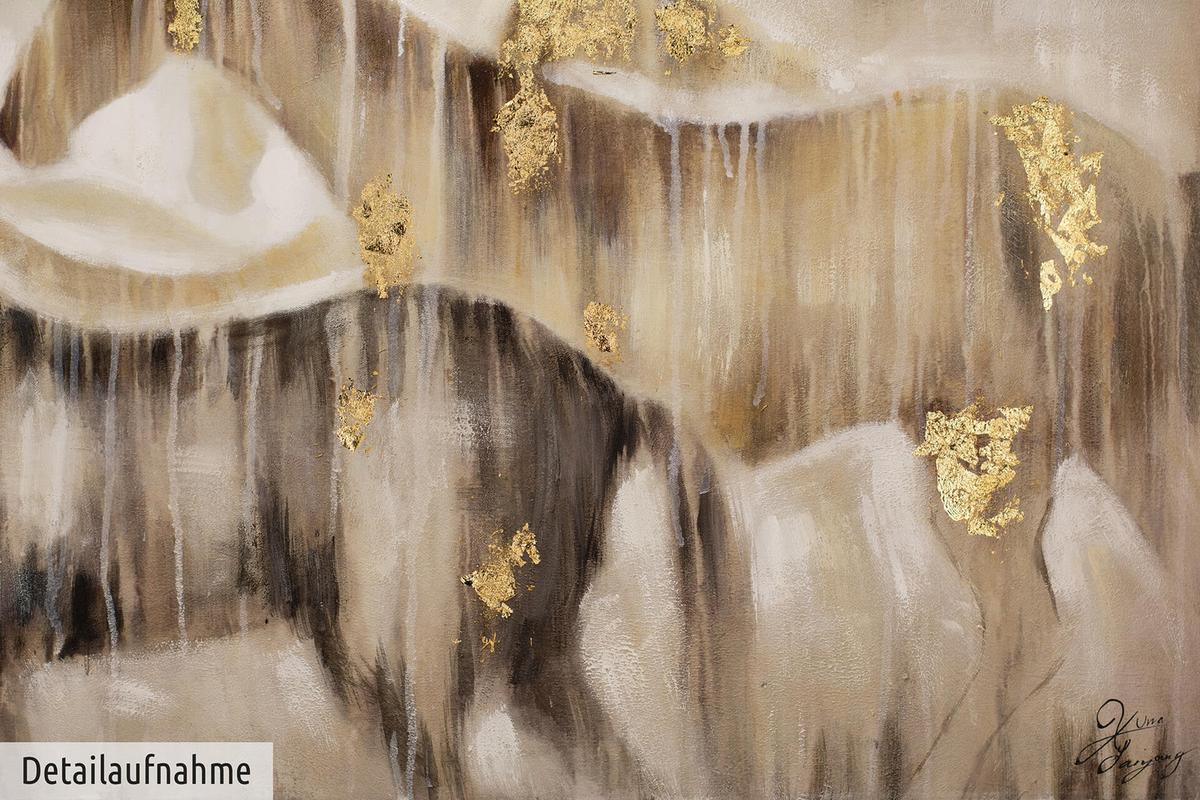 ACRYLBILD HANDGEMALT 120/60 cm - Beige/Braun, Holz/Textil (120/60cm) - KUNSTLOFT