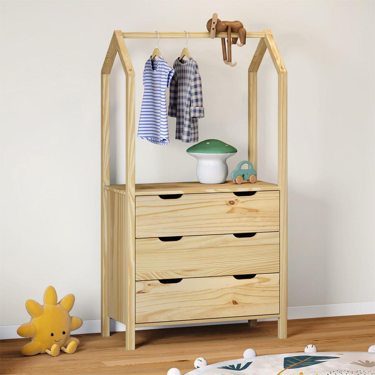 KOMMODE AMIRA natur - Naturfarben, Holz (83/152/41cm) - IDIMEX