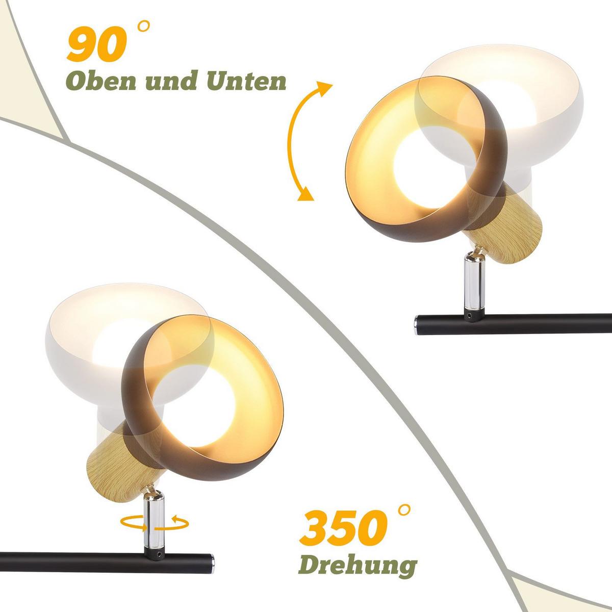 DECKENSTRAHLER Farrell 4-flammig 70/11/15.5 cm - Schwarz, Metall (70/11/15.5cm) - Nettlife