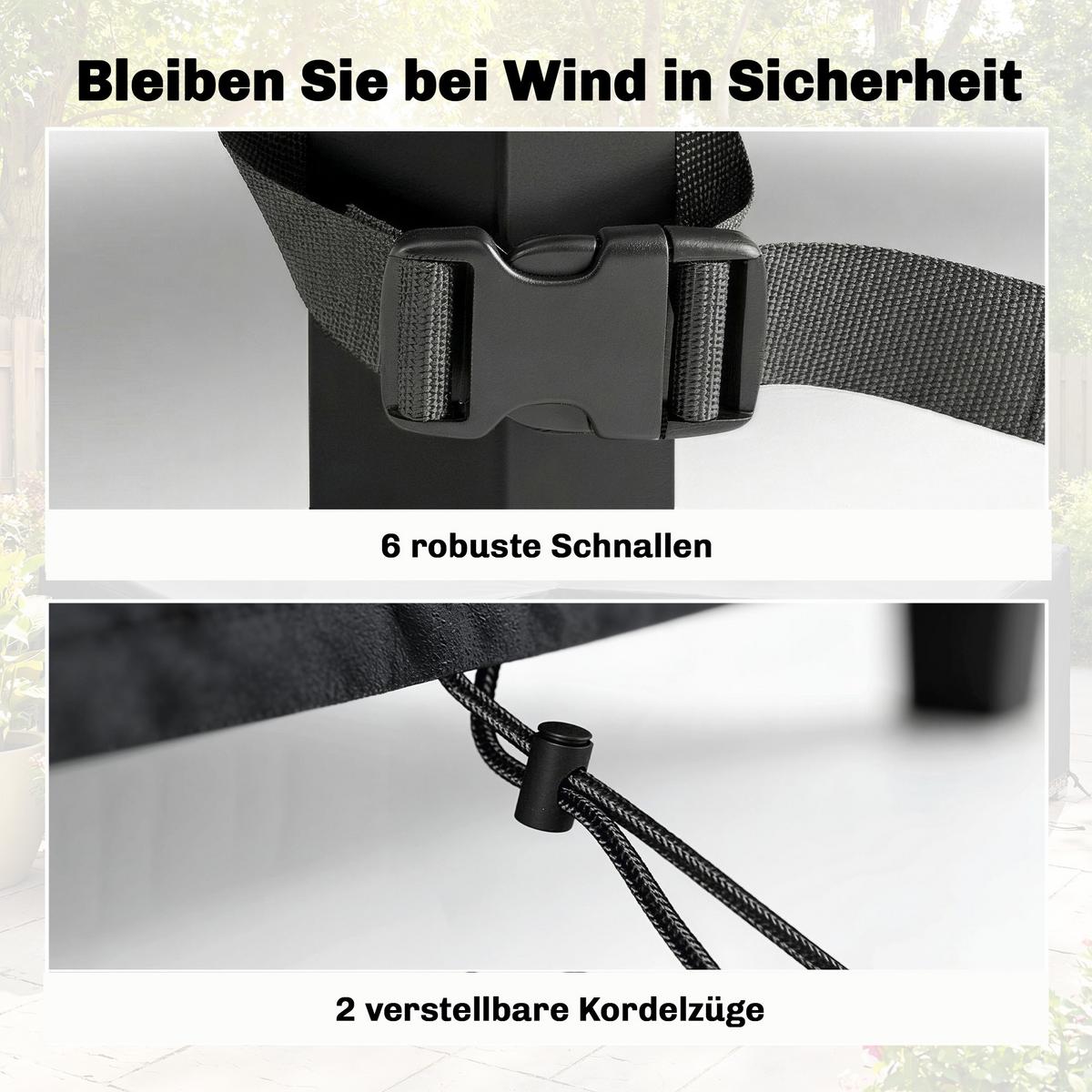 GARTENMÖBEL-ABDECKUNG 420D-Oxford-Gewebe Schwarz - Schwarz, Textil (216/78/216cm) - Outsunny