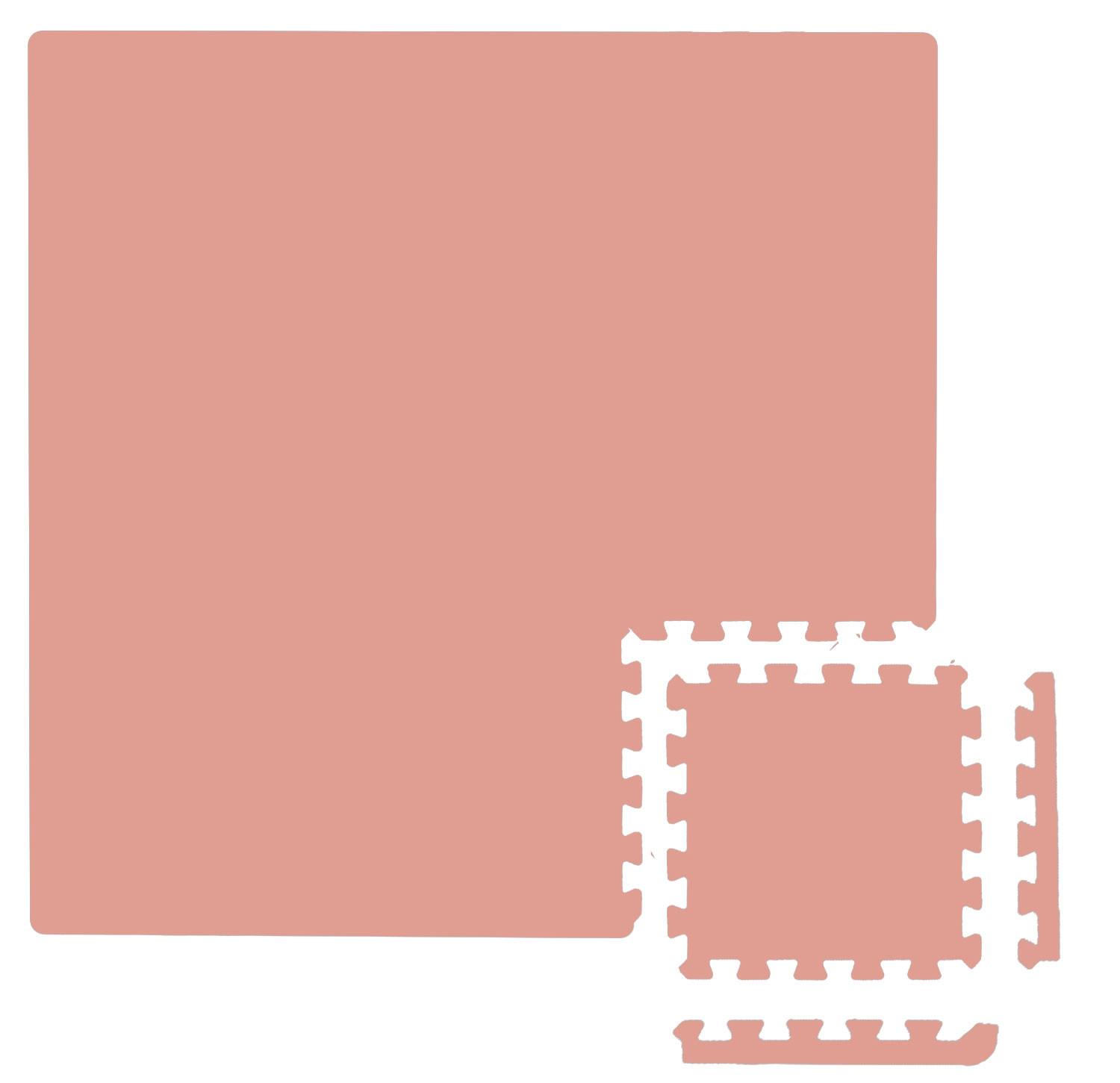 SPIELMATTE mit Rand - 90/90/1 cm Puzzlematte Rosa - Rosa, Kunststoff (30/30cm) - Littletom