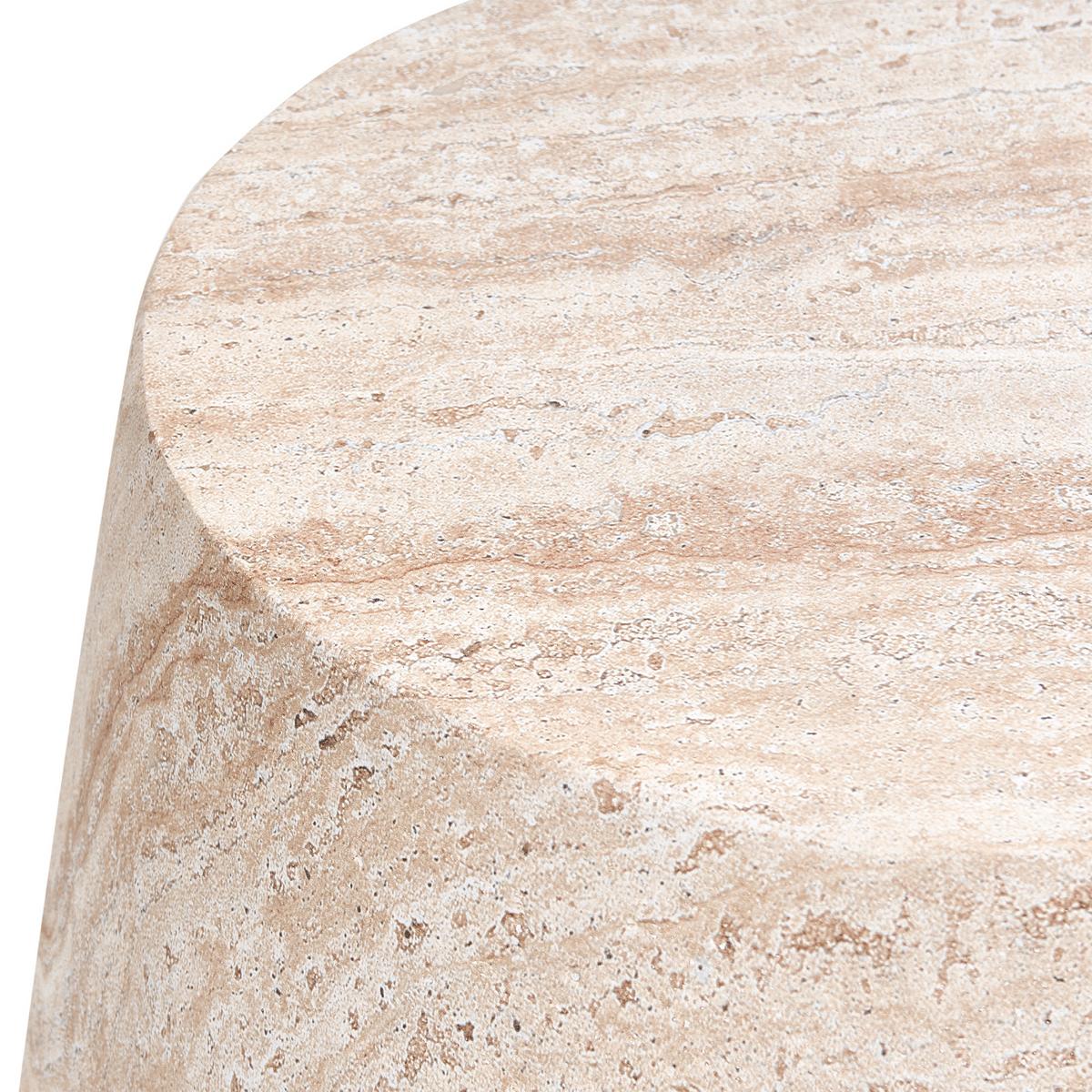 BEISTELLTISCH Travertinoptik Bientino - Beige, Naturmaterialien (46/46/41cm) - Beliani
